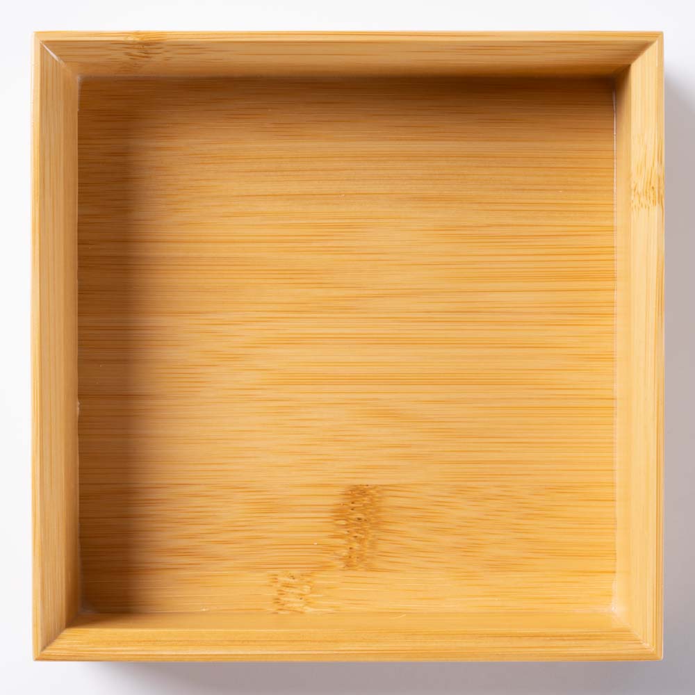 ヤマコー 竹・天ぷら盛皿 クリア 正角4寸 (ステンレス目皿付) ヤマコー 木工もの