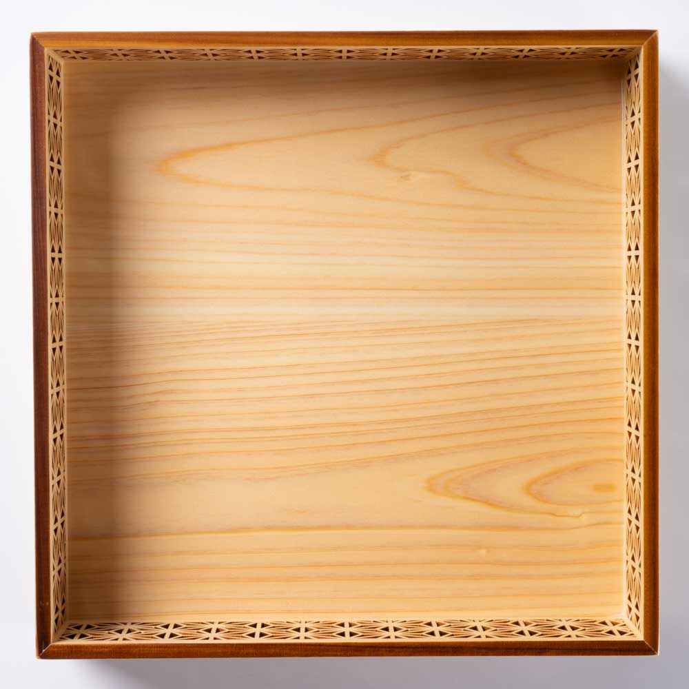 ヤマコー ひのき細密盛器 麻の葉 四ツ切 ヤマコー 木工もの