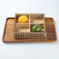 ヤマコー ひのき細密盛器 麻の葉 四ツ切 ヤマコー 木工もの