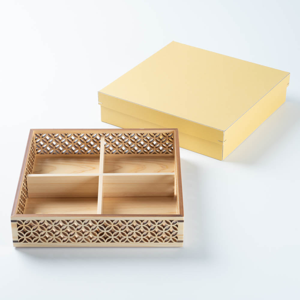 ヤマコー ひのき細密盛器 七宝 四ツ切 (コピー) ヤマコー 木工もの