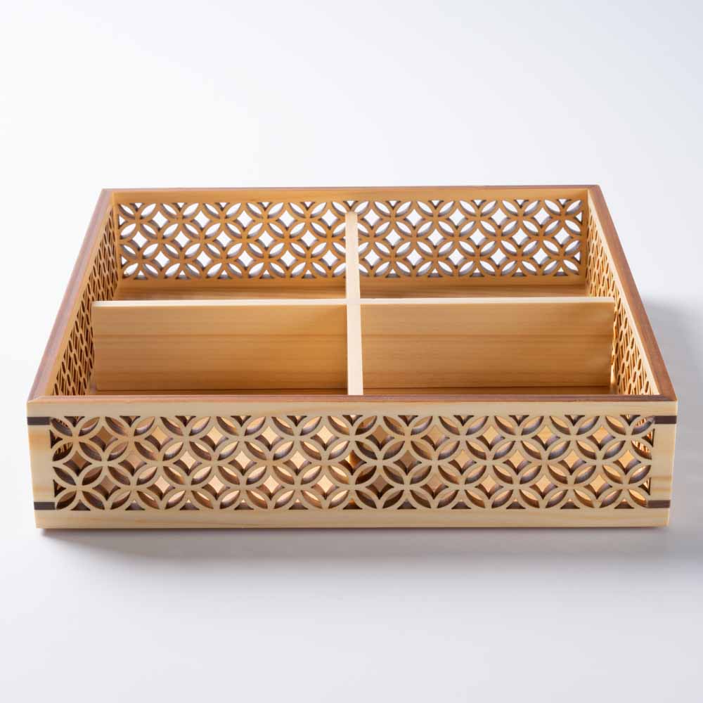 ヤマコー ひのき細密盛器 七宝 四ツ切 (コピー) ヤマコー 木工もの