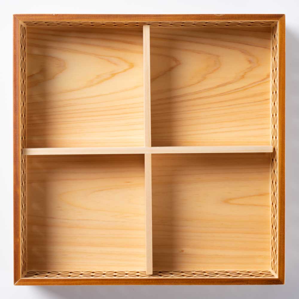 ヤマコー ひのき細密盛器 七宝 四ツ切 (コピー) ヤマコー 木工もの