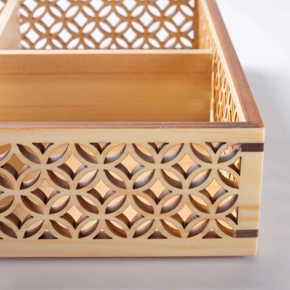 ヤマコー ひのき細密盛器 七宝 四ツ切 (コピー) ヤマコー 木工もの