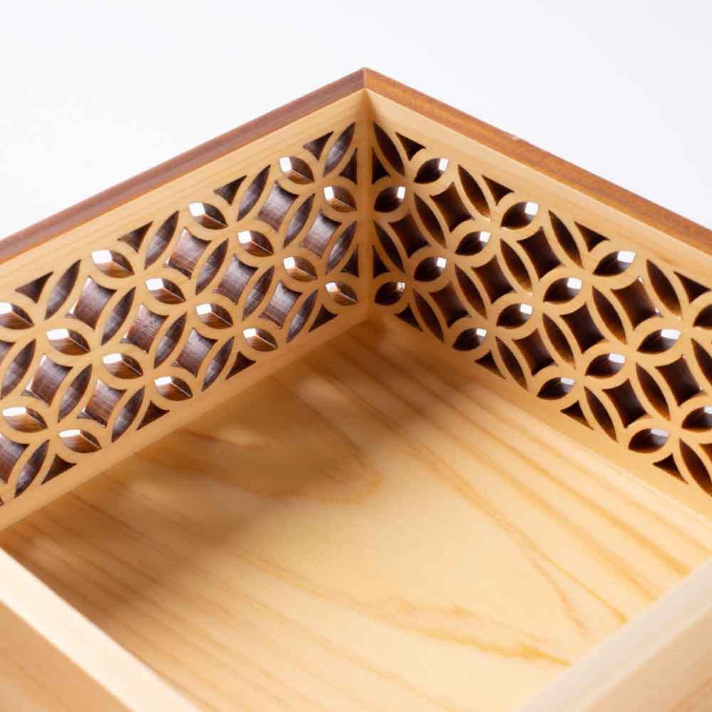 ヤマコー ひのき細密盛器 七宝 四ツ切 (コピー) ヤマコー 木工もの