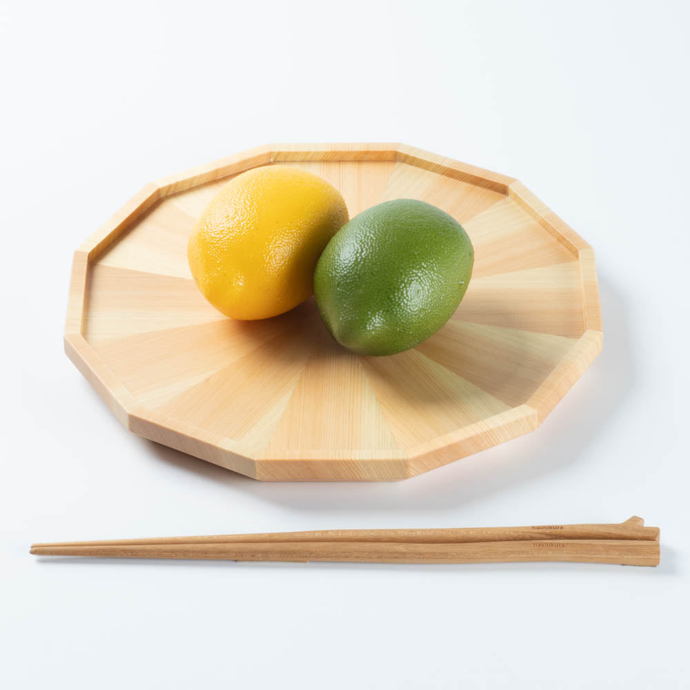 ヤマコー 桧・放射杢 12角料理皿 小 ヤマコー 木工もの