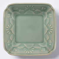 篠山藩窯 王地山陶器所 青磁波岩文角小皿 篠山藩窯 王地山陶器所 王地山焼