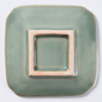 篠山藩窯 王地山陶器所 青磁波岩文角小皿 篠山藩窯 王地山陶器所 王地山焼