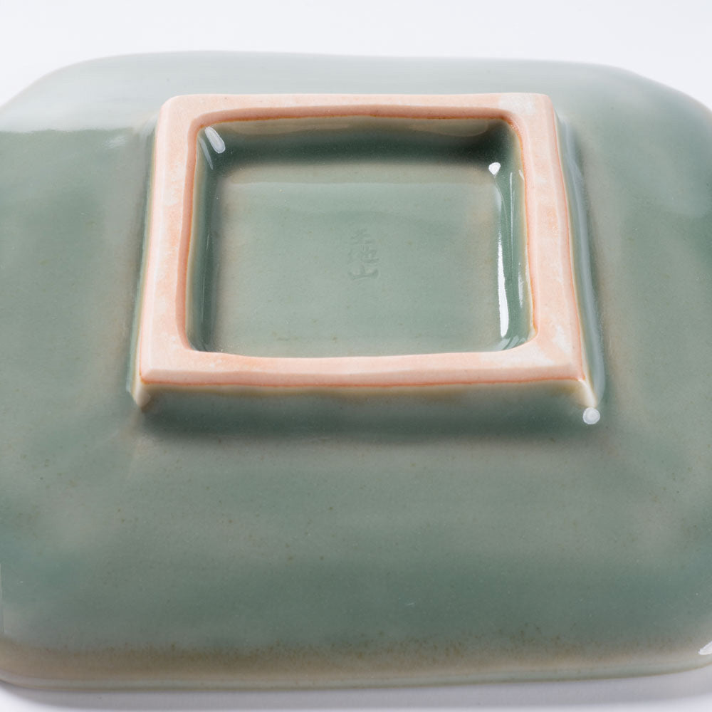 篠山藩窯 王地山陶器所 青磁波岩文角小皿 篠山藩窯 王地山陶器所 王地山焼