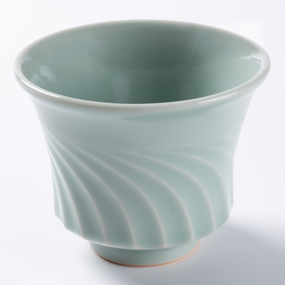 篠山藩窯 王地山陶器所 青白磁鎬湯呑(あさがお形) 篠山藩窯 王地山陶器所 王地山焼