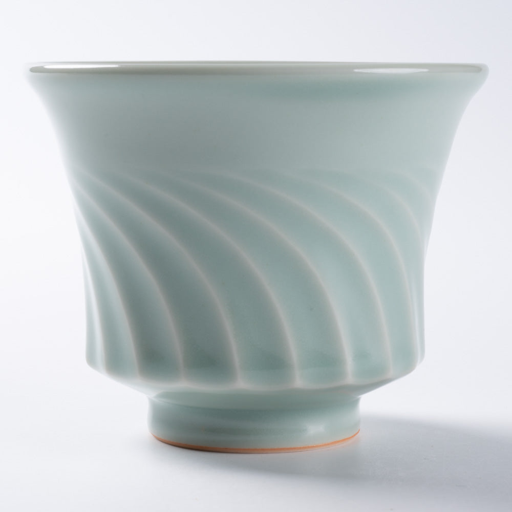 篠山藩窯 王地山陶器所 青白磁鎬湯呑(あさがお形) 篠山藩窯 王地山陶器所 王地山焼