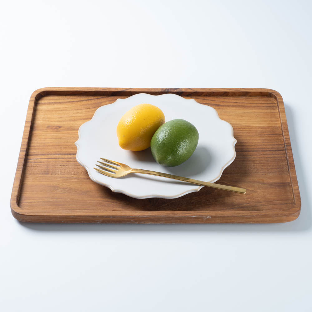 萩焼 天龍窯 凛花皿7寸 ホワイト 萩焼 天龍窯 萩焼