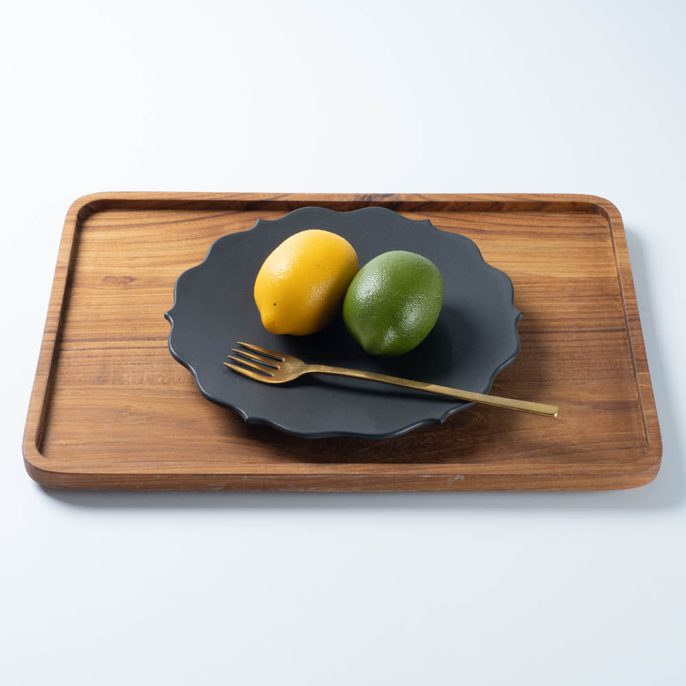 萩焼 天龍窯 凛花皿7寸 ブラック 萩焼 天龍窯 萩焼