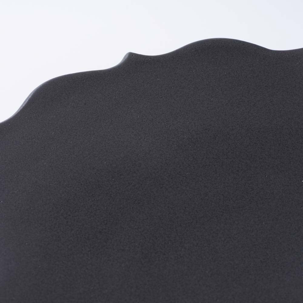 萩焼 天龍窯 凛花皿7寸 ブラック 萩焼 天龍窯 萩焼