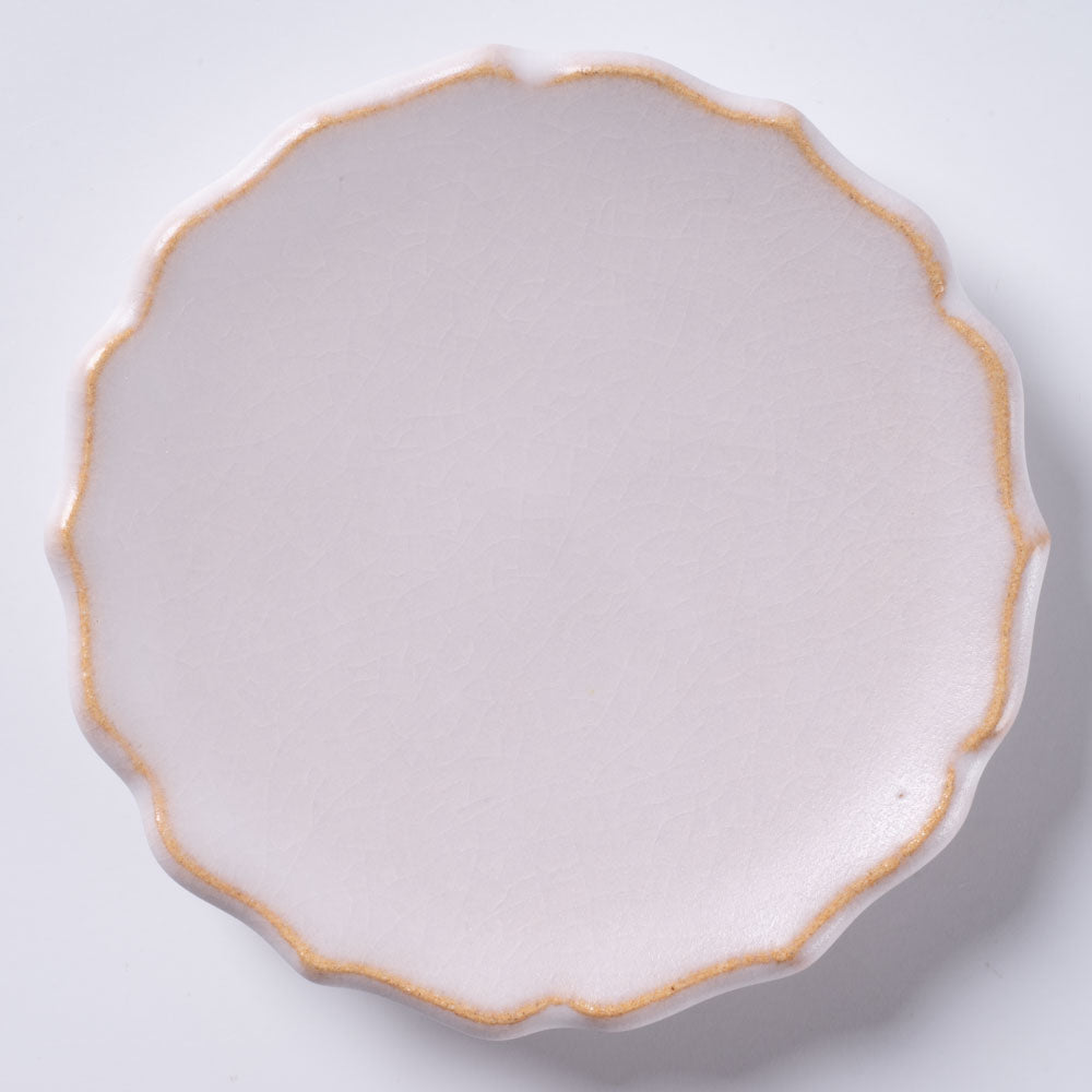 萩焼 天龍窯 凛花豆皿 ホワイト 萩焼 天龍窯 萩焼