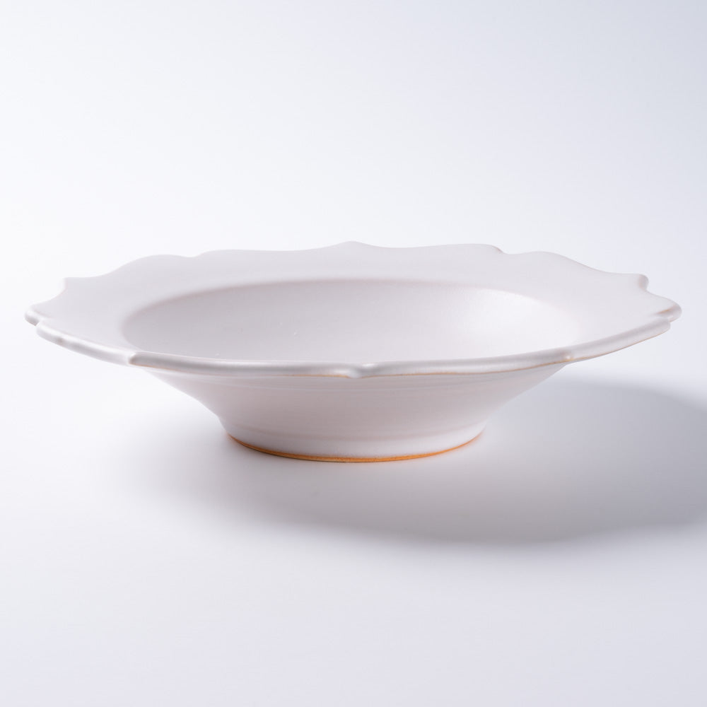 萩焼 天龍窯 凛花鉢7寸 ホワイト 萩焼 天龍窯 萩焼