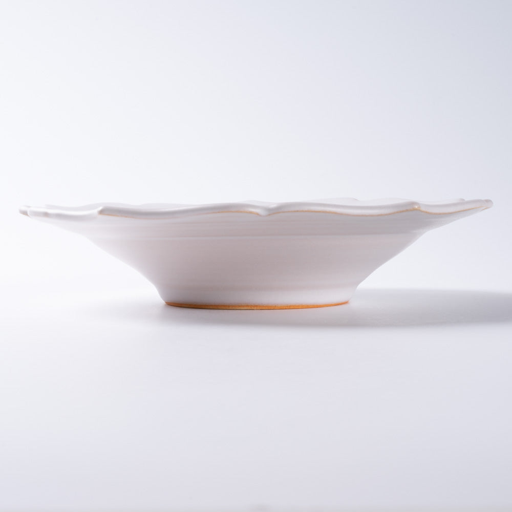 萩焼 天龍窯 凛花鉢7寸 ホワイト 萩焼 天龍窯 萩焼