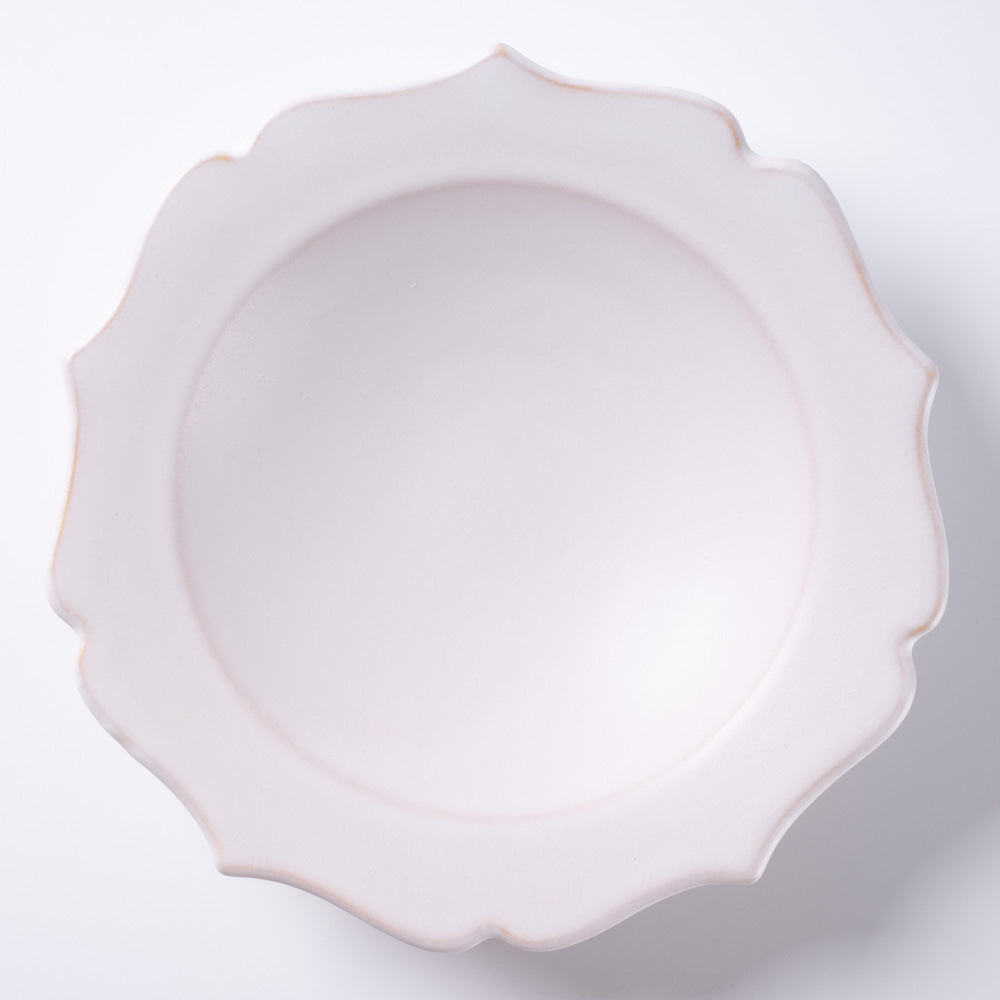 萩焼 天龍窯 凛花鉢7寸 ホワイト 萩焼 天龍窯 萩焼