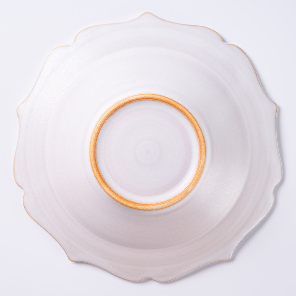 萩焼 天龍窯 凛花鉢7寸 ホワイト 萩焼 天龍窯 萩焼