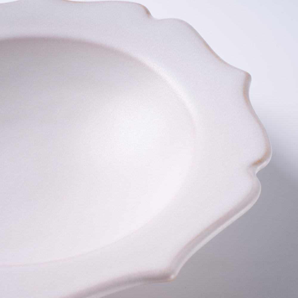 萩焼 天龍窯 凛花鉢7寸 ホワイト 萩焼 天龍窯 萩焼