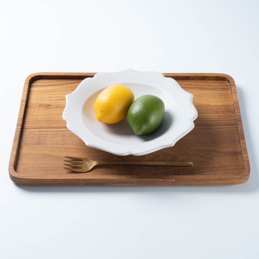 萩焼 天龍窯 凛花鉢7寸 ホワイト 萩焼 天龍窯 萩焼