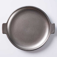 萩焼 天龍窯 耳付プレート シルバー 萩焼 天龍窯 萩焼