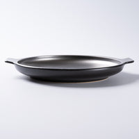 萩焼 天龍窯 耳付プレート シルバー 萩焼 天龍窯 萩焼