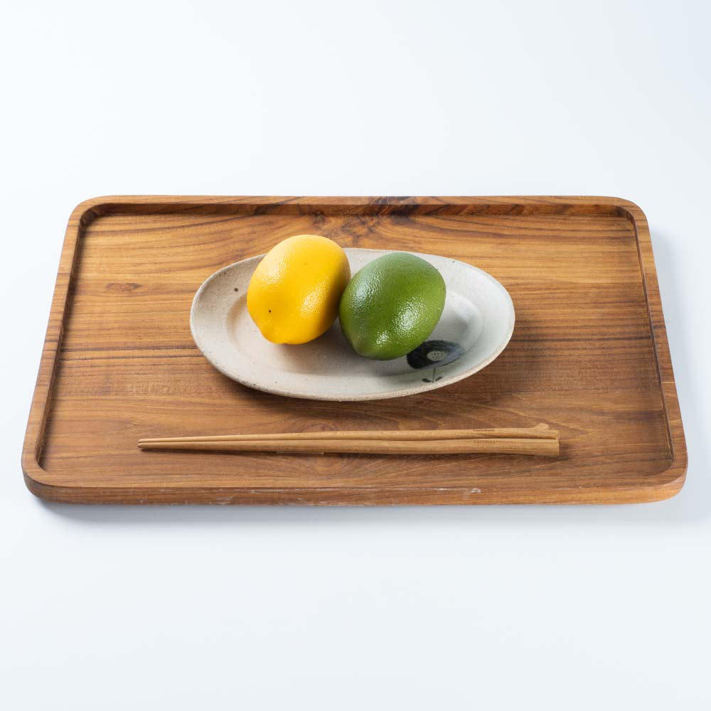 作家 岡村朝子 オーバル皿 小 flower B 作家 岡村朝子 陶磁器作家もの