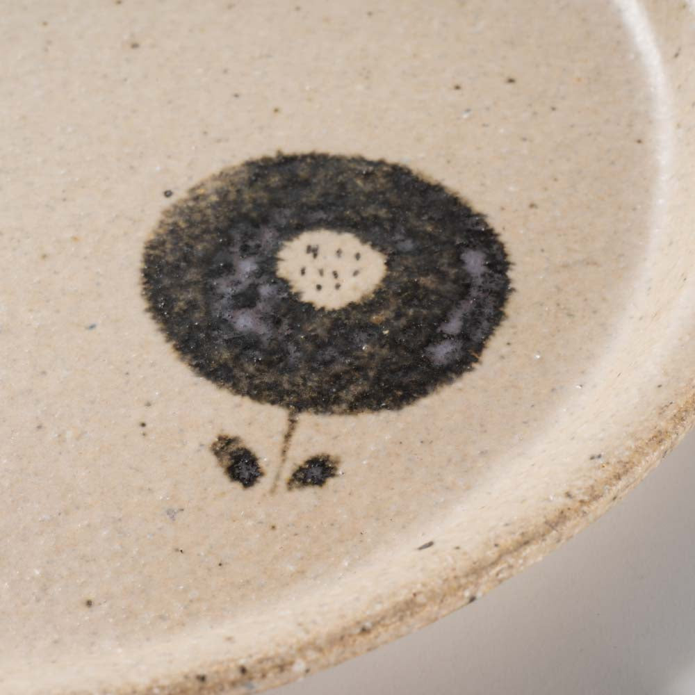 作家 岡村朝子 丸皿 小 flower B 作家 岡村朝子 陶磁器作家もの