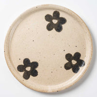 作家 岡村朝子 丸皿 中 flower A 作家 岡村朝子 陶磁器作家もの