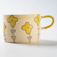 作家 岡村朝子 マグカップ 黄花 作家 岡村朝子 陶磁器作家もの
