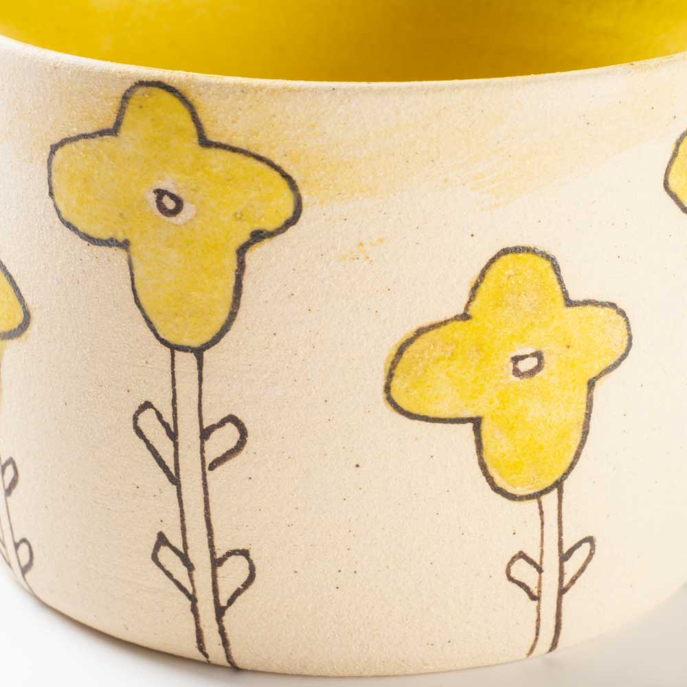 作家 岡村朝子 マグカップ 黄花 作家 岡村朝子 陶磁器作家もの