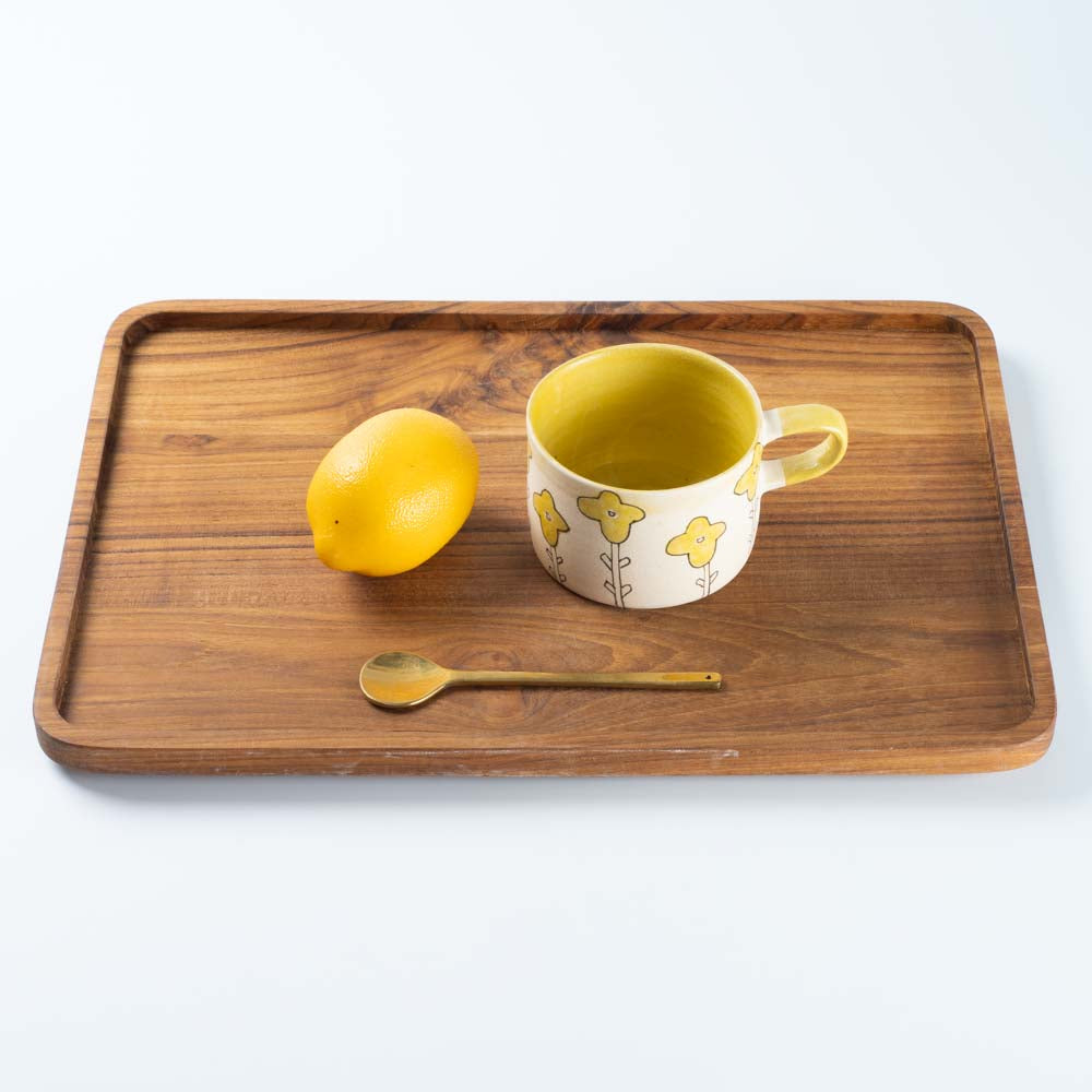 作家 岡村朝子 マグカップ 黄花 作家 岡村朝子 陶磁器作家もの