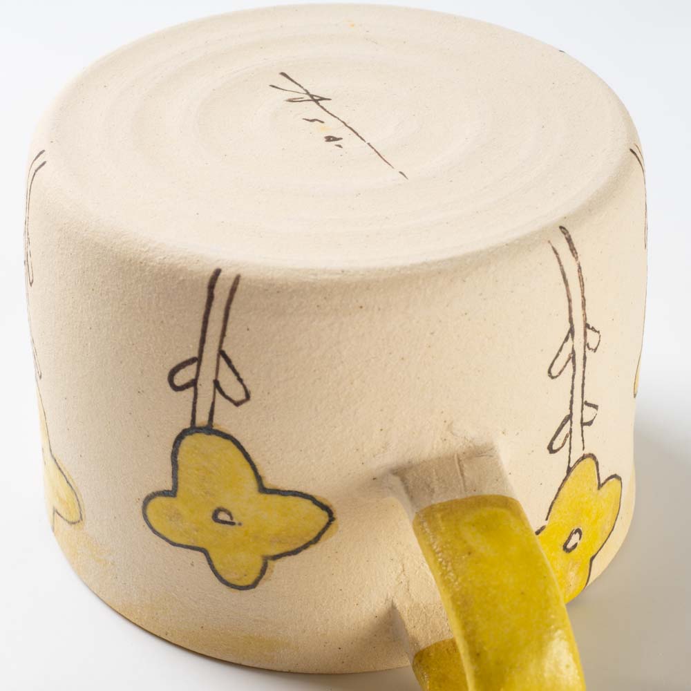作家 岡村朝子 マグカップ 黄花 作家 岡村朝子 陶磁器作家もの