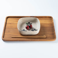 作家 岡村朝子 四角鉢 作家 岡村朝子 陶磁器作家もの