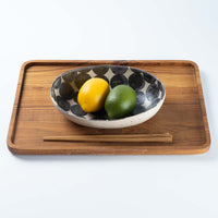 作家 岡村朝子 楕円鉢 dot B 作家 岡村朝子 陶磁器作家もの