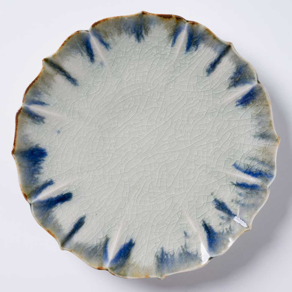 作家 宮田竜司 掛流稜花皿(小) 作家 宮田竜司 陶磁器作家もの