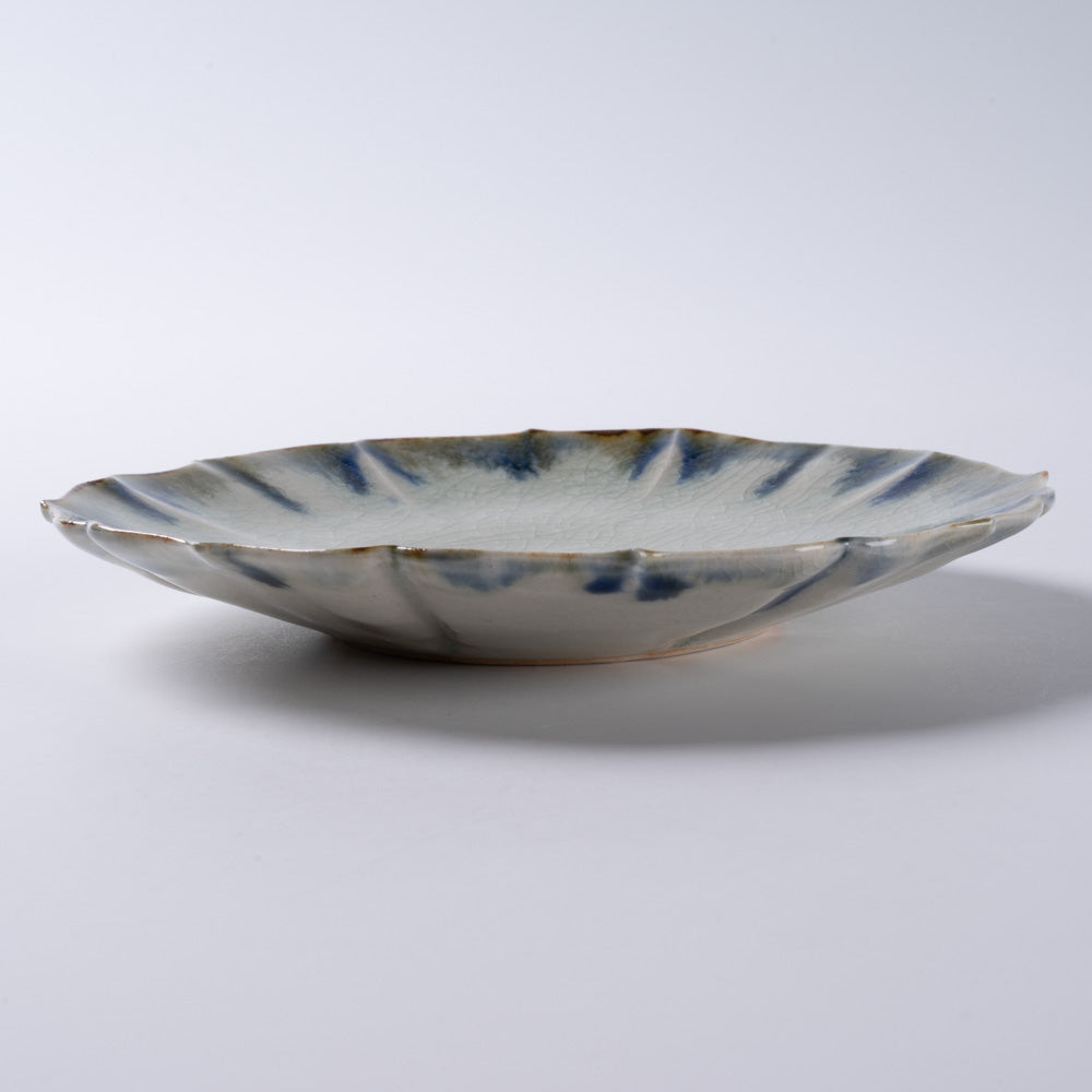 作家 宮田竜司 掛流稜花皿(小) 作家 宮田竜司 陶磁器作家もの