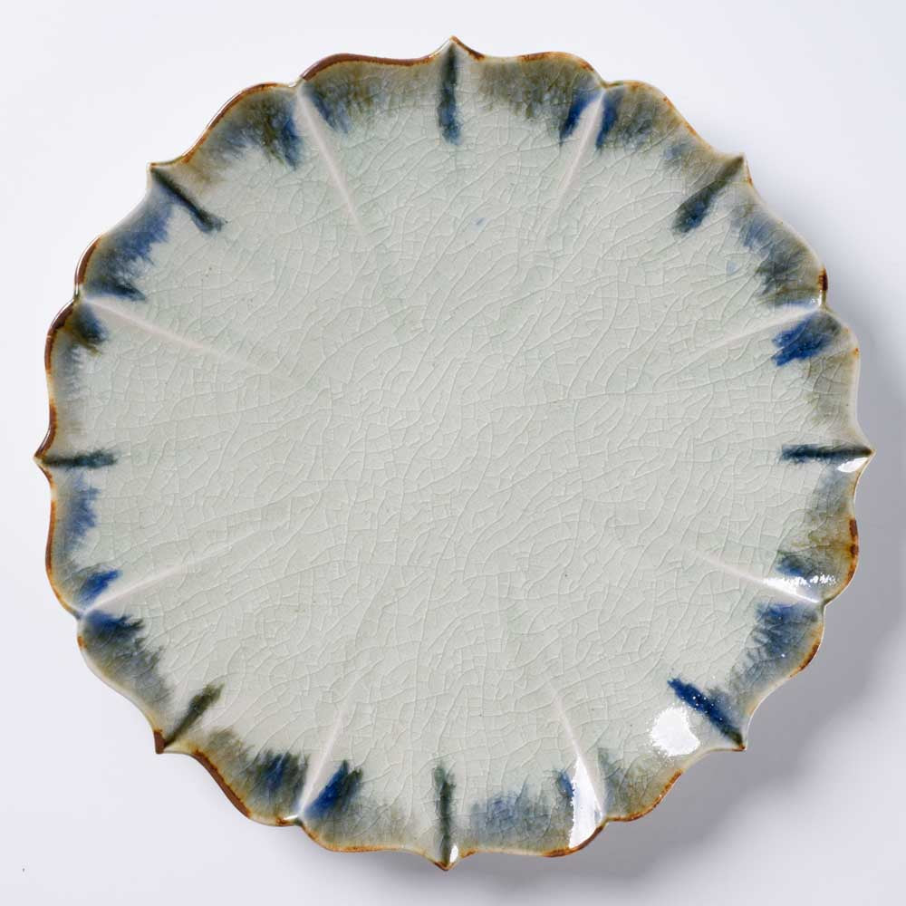 作家 宮田竜司 掛流稜花皿(中) 作家 宮田竜司 陶磁器作家もの