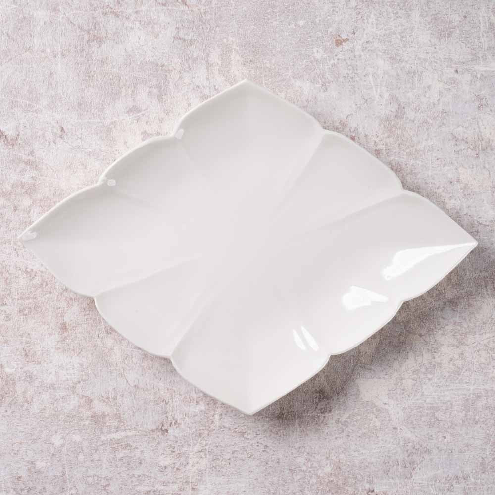 作家 宮田竜司 白磁菱形皿(中) 作家 宮田竜司 陶磁器作家もの
