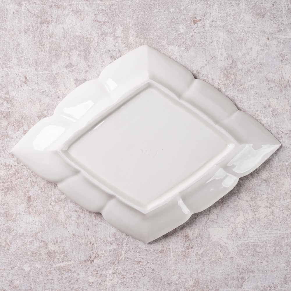 作家 宮田竜司 白磁菱形皿(中) 作家 宮田竜司 陶磁器作家もの