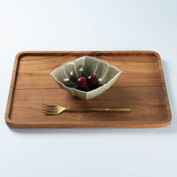 作家 宮田竜司 灰釉菱形鉢(小) 作家 宮田竜司 陶磁器作家もの