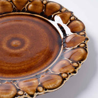 ルリアメ工房 レースカッティングリム ケーキ皿(アメ) ルリアメ工房 陶磁器作家もの