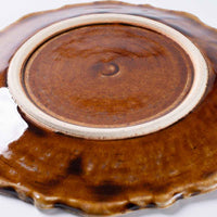 ルリアメ工房 レースカッティングリム ケーキ皿(アメ) ルリアメ工房 陶磁器作家もの