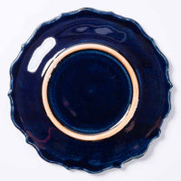 ルリアメ工房 レースカッティングリム ケーキ皿(ルリ) ルリアメ工房 陶磁器作家もの