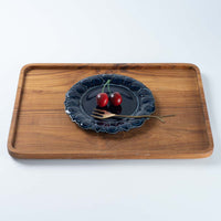 ルリアメ工房 レースカッティングリム ケーキ皿(ルリ) ルリアメ工房 陶磁器作家もの