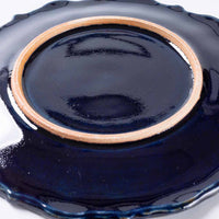 ルリアメ工房 レースカッティングリム ケーキ皿(ルリ) ルリアメ工房 陶磁器作家もの