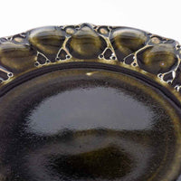 ルリアメ工房 レースカッティングリム ケーキ皿(オリーブ) ルリアメ工房 陶磁器作家もの