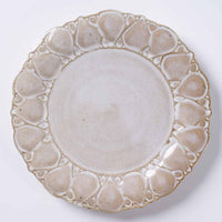ルリアメ工房 レースカッティングリム ケーキ皿(うのふ白) ルリアメ工房 陶磁器作家もの