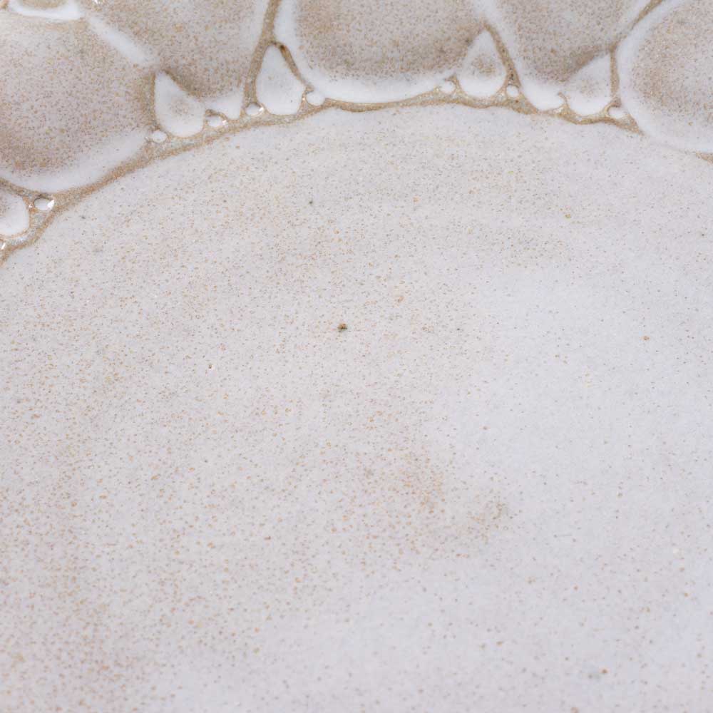 ルリアメ工房 レースカッティングリム ケーキ皿(うのふ白) ルリアメ工房 陶磁器作家もの