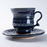 ルリアメ工房 カップ&ソーサ 鍵手(ルリ) ルリアメ工房 陶磁器作家もの